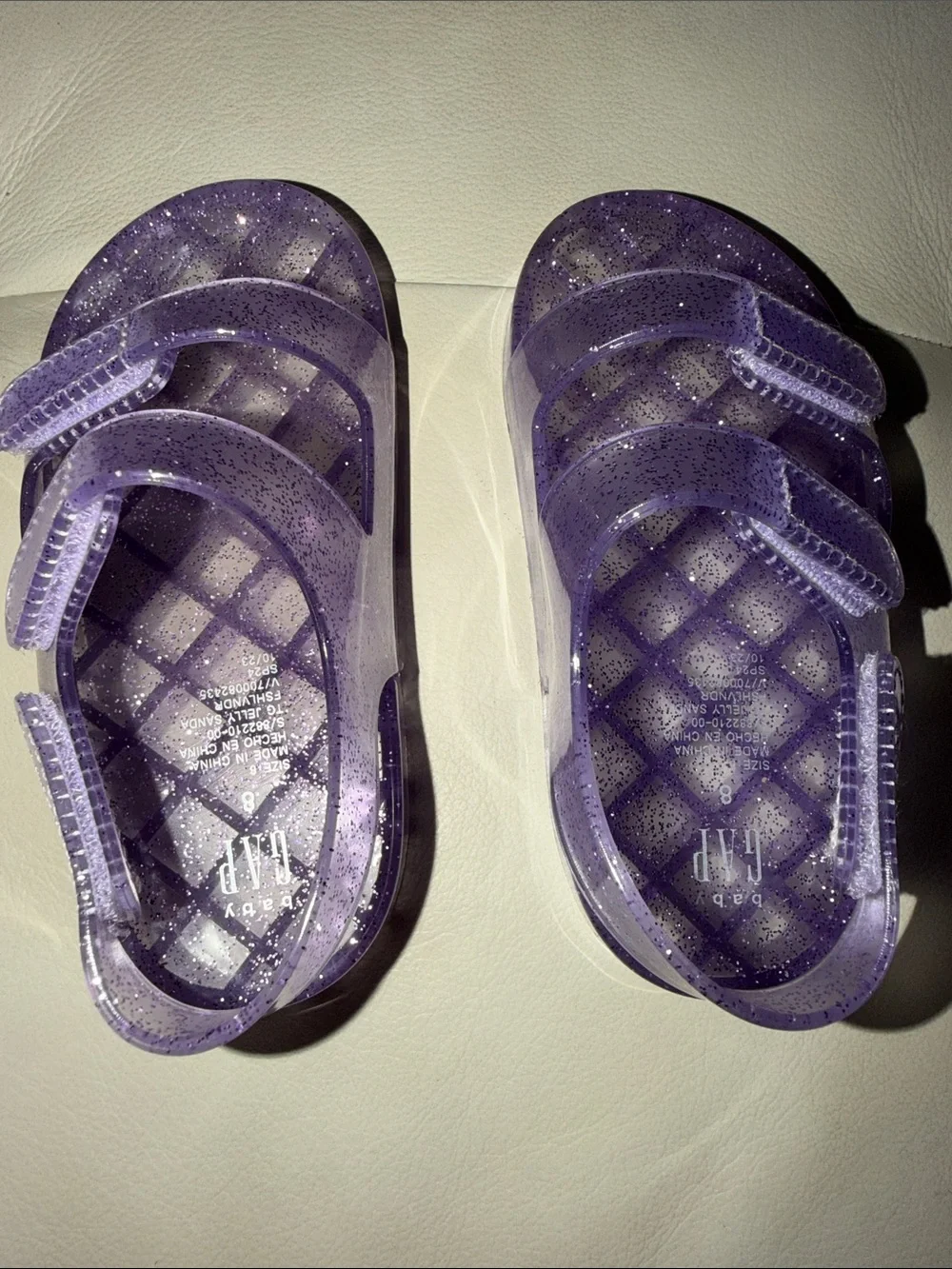 GAP Purple Glitter Jelly Sandals with Double Adjustable Straps